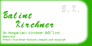 balint kirchner business card